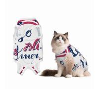 Mosytuky God Bless America Patriotic Star Print Dog Surgery Recovery Suit After Spay, Highly-Stretchy Dog Onesie,Dog Onesie Protect Surgical Wound-Small