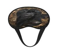 Mosytuky Gothic Raven Portrait Print Sleep Mask for Back and Side Sleeper for Sleeping,Zero Eye Pressure Night Blindfold Ultralight Travel Nap Eye Cover