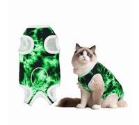 Mosytuky Green Tie Dye Print Dog Surgery Recovery Suit After Spay, Highly-Stretchy Dog Onesie,Dog Onesie Protect Surgical Wound-X-Large