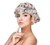 Mosytuky Groovy Retro Santa Print Silky Satin Bonnet For Sleeping,Hair Bonnet For Women And Men,Adjustable Sleep Bonnet For Curly Hair