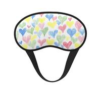 Mosytuky Hand Drawn Colored Hearts Print Sleep Mask for Back and Side Sleeper for Sleeping,Zero Eye Pressure Night Blindfold Ultralight Travel Nap Eye Cover