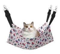 Mosytuky Happy Columbus Day Print Pet Hammock for Cage Reversible Cat Hanging Hammock Bed for Kitten Puppy Cats Small Dogs Rabbits Small Animals