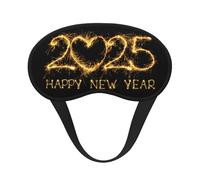 Mosytuky Happy New Year 2025 Print Sleep Mask for Back and Side Sleeper for Sleeping,Zero Eye Pressure Night Blindfold Ultralight Travel Nap Eye Cover