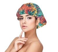 Mosytuky Hawaii Palms Print Silky Satin Bonnet For Sleeping,Hair Bonnet For Women And Men,Adjustable Sleep Bonnet For Curly Hair