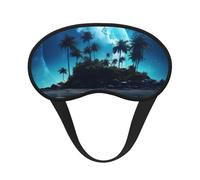 Mosytuky Hawaiian Beach Pirate Moon Print Sleep Mask for Back and Side Sleeper for Sleeping,Zero Eye Pressure Night Blindfold Ultralight Travel Nap Eye Cover