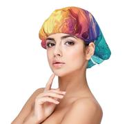 Mosytuky Hawaiian Island Dolphin Print Silky Satin Bonnet For Sleeping,Hair Bonnet For Women And Men,Adjustable Sleep Bonnet For Curly Hair