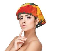 Mosytuky Hawaiian Style Bald Eagle Print Silky Satin Bonnet For Sleeping,Hair Bonnet For Women And Men,Adjustable Sleep Bonnet For Curly Hair