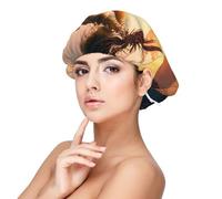 Mosytuky Hawaiian Sunset Beach Print Silky Satin Bonnet For Sleeping,Hair Bonnet For Women And Men,Adjustable Sleep Bonnet For Curly Hair