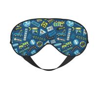 Mosytuky Heavy Equipment Machinery Print Sleep Eye Mask Blindfold with Elastic Strap Headband, Soft Eye Cover Eyeshade for Night Sleeping, Travel