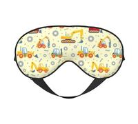 Mosytuky Heavy Equipment Print Sleep Eye Mask Blindfold with Elastic Strap Headband, Soft Eye Cover Eyeshade for Night Sleeping, Travel