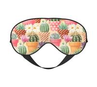Mosytuky High Detail Succulent Print Sleep Eye Mask Blindfold with Elastic Strap Headband, Soft Eye Cover Eyeshade for Night Sleeping, Travel