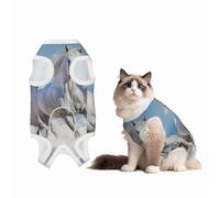 Mosytuky Horses Running Through The Water Print Dog Surgery Recovery Suit After Spay, Highly-Stretchy Dog Onesie,Dog Onesie Protect Surgical Wound-Small