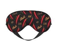 Mosytuky Hot Chili Print Sleep Eye Mask Blindfold with Elastic Strap Headband, Soft Eye Cover Eyeshade for Night Sleeping, Travel