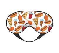 Mosytuky Hot Dog Burger Print Sleep Eye Mask Blindfold with Elastic Strap Headband, Soft Eye Cover Eyeshade for Night Sleeping, Travel