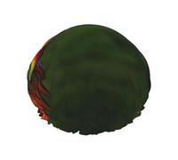 Mosytuky Hybrid Parrot In The Forest Print Shower Cap For Women,Elastic And Reusable,Double Waterproof Layers Bathing Hat