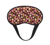 Mosytuky Ice Cream Cake Print Sleep Mask for Back and Side Sleeper for Sleeping,Zero Eye Pressure Night Blindfold Ultralight Travel Nap Eye Cover