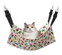 Mosytuky Ice Cream Popsicles Print Pet Hammock for Cage Reversible Cat Hanging Hammock Bed for Kitten Puppy Cats Small Dogs Rabbits Small Animals