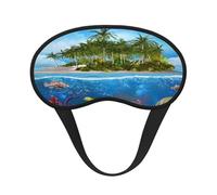 Mosytuky Island and Coral Reef Print Sleep Mask for Back and Side Sleeper for Sleeping,Zero Eye Pressure Night Blindfold Ultralight Travel Nap Eye Cover