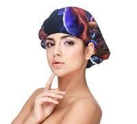 Mosytuky Jungle Path Glowing Mushrooms Print Silky Satin Bonnet For Sleeping,Hair Bonnet For Women And Men,Adjustable Sleep Bonnet For Curly Hair