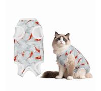 Mosytuky Koi Fish Corals,Spring Summer Print Dog Surgery Recovery Suit After Spay, Highly-Stretchy Dog Onesie,Dog Onesie Protect Surgical Wound-Medium