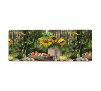 Mosytuky Large Gaming Mouse Padnon-Slip Rubber Base Keyboard Mouse Mat for Work,Game,Office, Home,31.5 X 11.8 in-Vintage Wooden Bucket