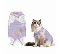 Mosytuky Lavender Glitter Foil Stripes Print Dog Surgery Recovery Suit After Spay, Highly-Stretchy Dog Onesie,Dog Onesie Protect Surgical Wound-Large