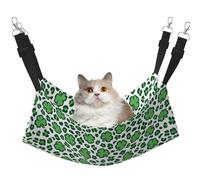 Mosytuky Leopard Print St. Patrick's Day Print Pet Hammock for Cage Reversible Cat Hanging Hammock Bed for Kitten Puppy Cats Small Dogs Rabbits Small Animals