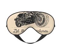 Mosytuky Let The Adventure Begin Print Sleep Eye Mask Blindfold with Elastic Strap Headband, Soft Eye Cover Eyeshade for Night Sleeping, Travel