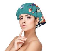 Mosytuky Let'S Go Travel Print Silky Satin Bonnet For Sleeping,Hair Bonnet For Women And Men,Adjustable Sleep Bonnet For Curly Hair