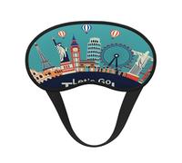 Mosytuky Let's Go Travel Print Sleep Mask for Back and Side Sleeper for Sleeping,Zero Eye Pressure Night Blindfold Ultralight Travel Nap Eye Cover