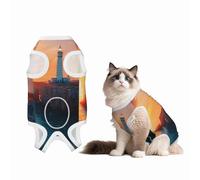 Mosytuky Lighthouse at Sunset Coast Print Dog Surgery Recovery Suit After Spay, Highly-Stretchy Dog Onesie,Dog Onesie Protect Surgical Wound-X-Large