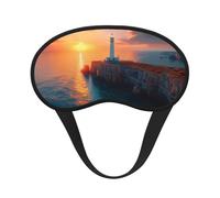 Mosytuky Lighthouse at Sunset Coast Print Sleep Mask for Back and Side Sleeper for Sleeping,Zero Eye Pressure Night Blindfold Ultralight Travel Nap Eye Cover