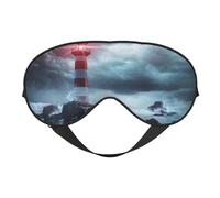 Mosytuky Lighthouse in A Stormy Sea Print Sleep Eye Mask Blindfold with Elastic Strap Headband, Soft Eye Cover Eyeshade for Night Sleeping, Travel