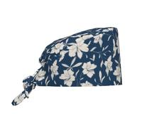 Mosytuky Lilies Flowers for Scrub Cap Working Caps with Upgrade Sweatband Adjustable Hats Head Cover for Women Men Black, Black, One Size