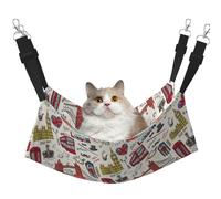 Mosytuky London Landmark Print Pet Hammock for Cage Reversible Cat Hanging Hammock Bed for Kitten Puppy Cats Small Dogs Rabbits Small Animals
