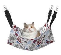 Mosytuky London Landmark2 Print Pet Hammock for Cage Reversible Cat Hanging Hammock Bed for Kitten Puppy Cats Small Dogs Rabbits Small Animals