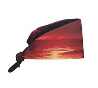 Mosytuky Lone Rider Under Red Sky Print Scrub Cap Working Caps With Upgrade Sweatband Adjustable Hats Head Cover For Women/Men