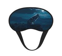 Mosytuky Lonely Night Wolf Print Sleep Mask for Back and Side Sleeper for Sleeping,Zero Eye Pressure Night Blindfold Ultralight Travel Nap Eye Cover