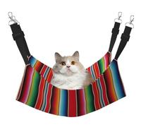 Mosytuky Mexican Serape Blanket Stripes Print Pet Hammock for Cage Reversible Cat Hanging Hammock Bed for Kitten Puppy Cats Small Dogs Rabbits Small Animals
