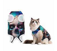 Mosytuky Modern Abstract Colorful Skull B Print Dog Surgery Recovery Suit After Spay, Highly-Stretchy Dog Onesie,Dog Onesie Protect Surgical Wound-Medium