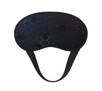 Mosytuky Modern Hexagonal Neon Grid Print Sleep Mask for Back and Side Sleeper for Sleeping,Zero Eye Pressure Night Blindfold Ultralight Travel Nap Eye Cover