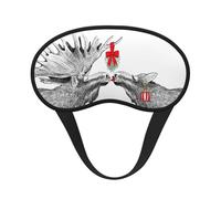 Mosytuky Moose Kissing Under Mistletoe Print Sleep Mask for Back and Side Sleeper for Sleeping,Zero Eye Pressure Night Blindfold Ultralight Travel Nap Eye Cover