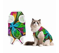 Mosytuky Multicolored Beautiful Flower Print Dog Surgery Recovery Suit After Spay, Highly-Stretchy Dog Onesie,Dog Onesie Protect Surgical Wound-Medium