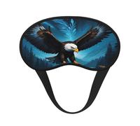 Mosytuky Night Sky Forest Bald Eagle Print Sleep Mask for Back and Side Sleeper for Sleeping,Zero Eye Pressure Night Blindfold Ultralight Travel Nap Eye Cover