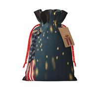 Mosytuky North American Bald Eagle Print Christmas Burlap Gift Bags With Drawstring Christmas Gift Bags Claus Sack Holiday Bags For Candy Treat Goodie Wrapping Xmas Party Supplies-Medium