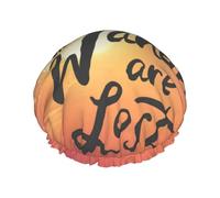 Mosytuky Not All Who Wander Are Lost Print Shower Cap For Women,Elastic And Reusable,Double Waterproof Layers Bathing Hat