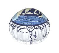 Mosytuky Not All Who Wander Are Lost2 Print Shower Cap For Women,Elastic And Reusable,Double Waterproof Layers Bathing Hat