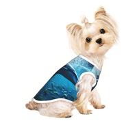 Mosytuky Ocean Dolphin Fish School Print Dog Shirts Pet Clothes,Puppy Vest T-Shirt Sleeveless Costumes,Doggy Apparel Outfits for Small Extra Small Medium Dogs and Cats-(Small)