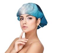 Mosytuky Ocean Dolphin Fish School Print Silky Satin Bonnet For Sleeping,Hair Bonnet For Women And Men,Adjustable Sleep Bonnet For Curly Hair