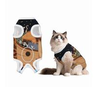 Mosytuky Ocean Scene with Noah's Ark Print Dog Surgery Recovery Suit After Spay, Highly-Stretchy Dog Onesie,Dog Onesie Protect Surgical Wound-Large
